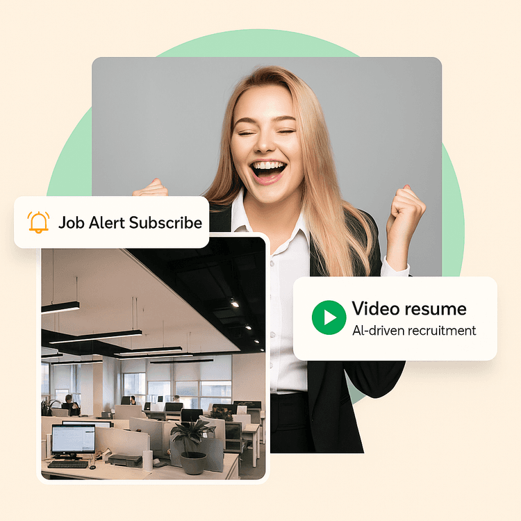 Happy jobseeker celebrating